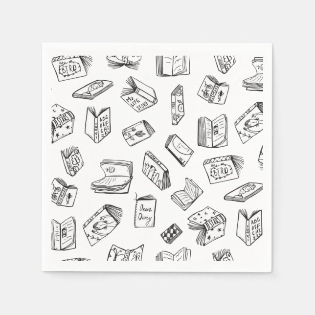 Serviette En Papier Motif de livre (Devant)