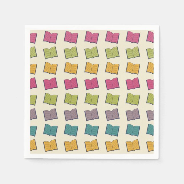 Serviette En Papier Motif de livre (Devant)