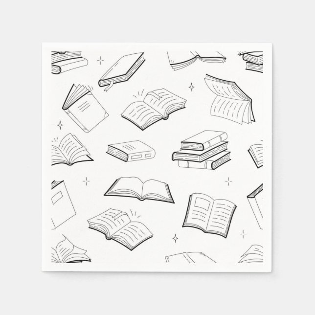 Serviette En Papier Motif de livre (Devant)