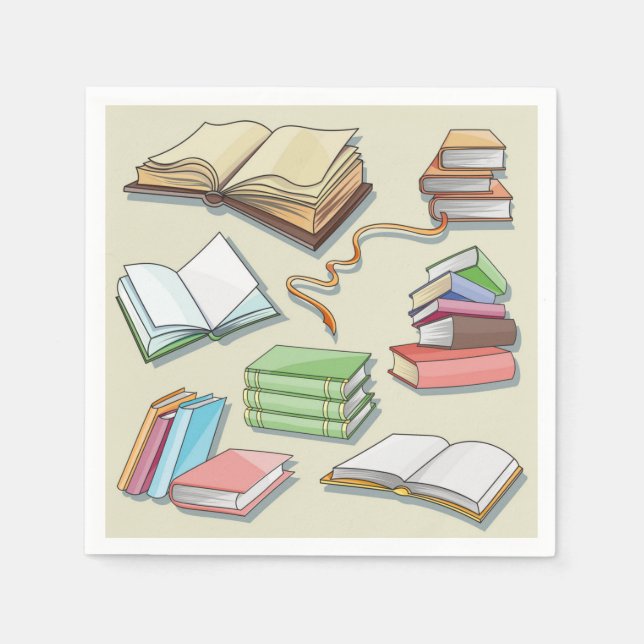 Serviette En Papier Motif de livre (Devant)