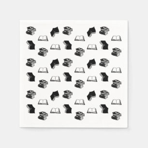 Serviette En Papier Motif de livre bibliophile moderne