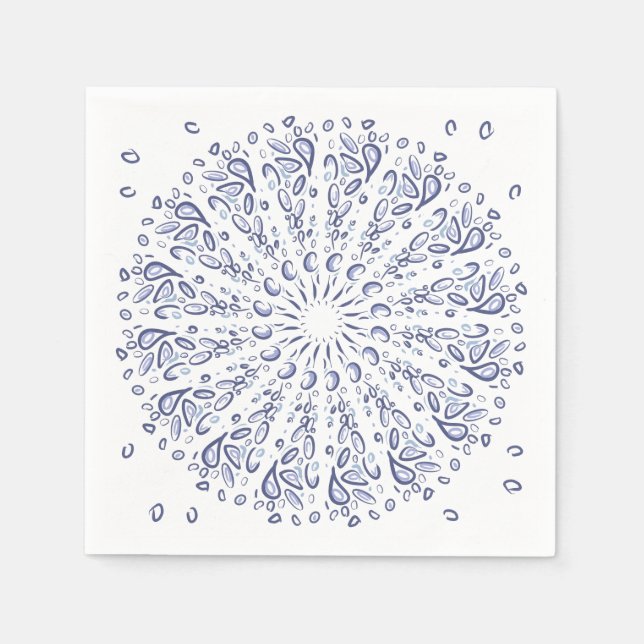 Serviette En Papier Motif de mandala bleu (Devant)