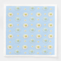 Motif de Marguerite Blanche sur Fond Bleu Clair