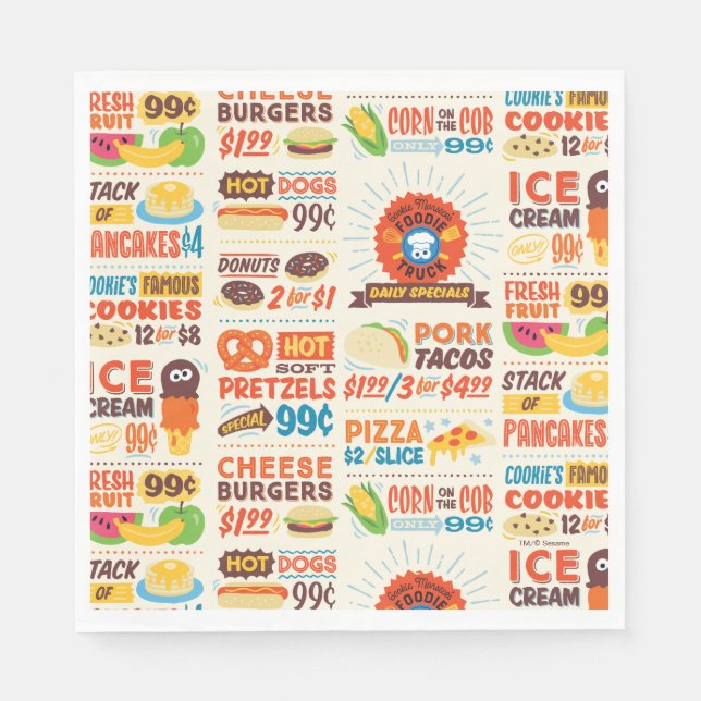 Serviette En Papier Motif de monster Foodies (Devant)