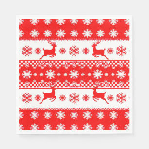 Serviette En Papier Motif de Noël avec rennes et flocons de neige