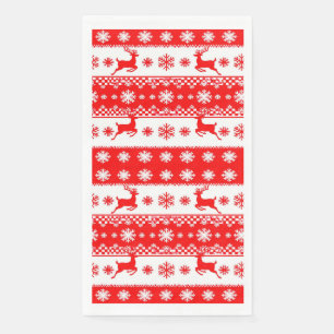 Serviette En Papier Motif de Noël avec rennes et flocons de neige