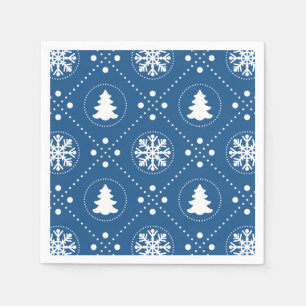 Serviette En Papier Motif de Noël bleu classique