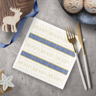 Serviette En Papier Motif de Noël Blue Gold #35 ID1009