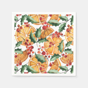 Serviette En Papier Motif de Noël des tranches d'orange séchées par