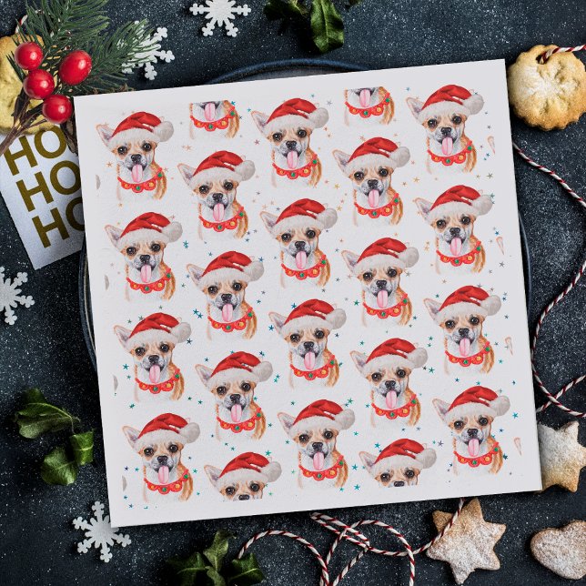Serviette En Papier Motif de Noël du chien de Chihuahua (Créateur téléchargé)