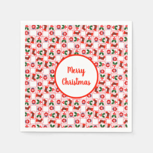 Serviette En Papier Motif de Noël festif