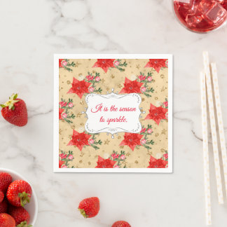 Serviette En Papier Motif de Noël floral personnalisé