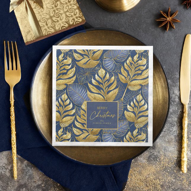 Serviette En Papier Motif de Noël Gold bleu#29 ID1009 (Créateur téléchargé)