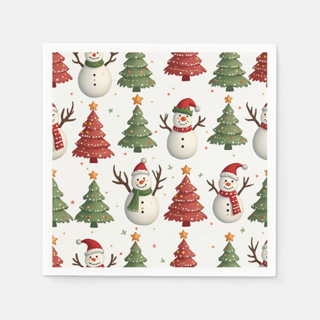 Serviette En Papier Motif de Noël Napkin (Devant)