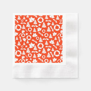 Serviette En Papier Motif de Noël rouge Coin Cocktail Papier Napkin