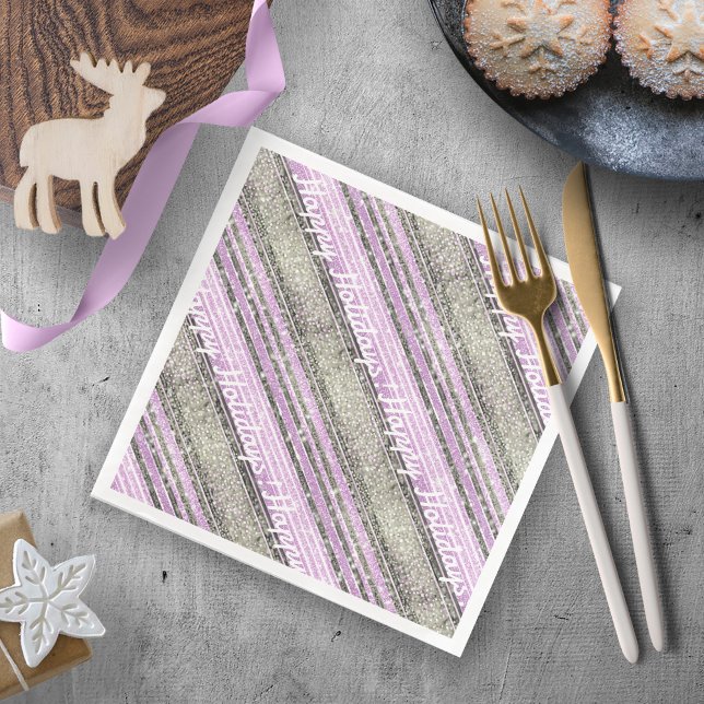 Serviette En Papier Motif de Noël vert violet #28 ID1009 (Créateur téléchargé)