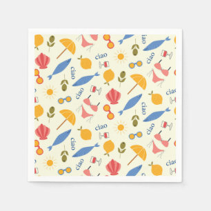 Serviette En Papier Motif de nourriture de plage d'été italien La Dolc