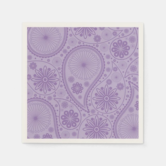 Serviette En Papier Motif de paisley violet (Devant)