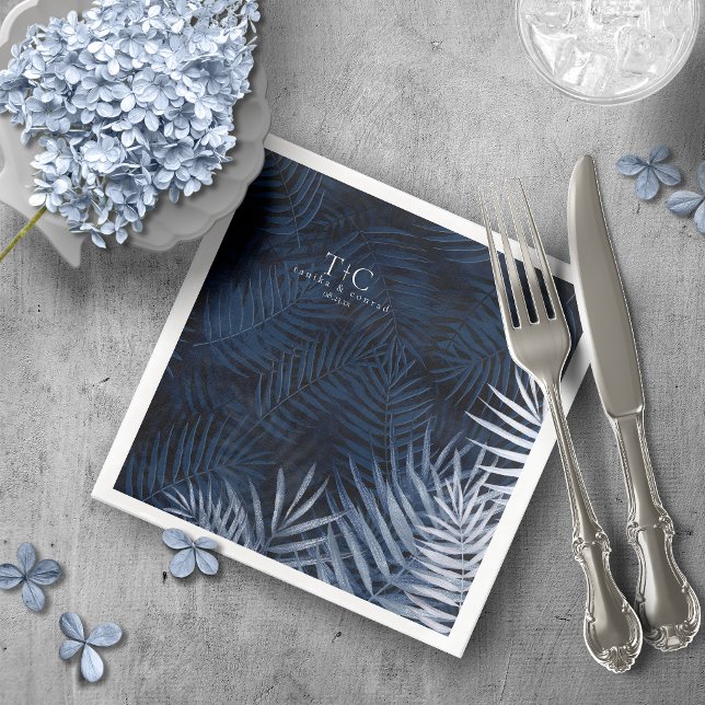 Serviette En Papier Motif de palmier tropical de minuit ID1322 (Créateur téléchargé)