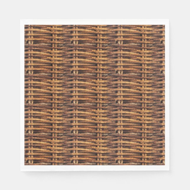 Serviette En Papier Motif de panier d'osier (Devant)