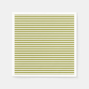 Serviette En Papier Motif de papier de fête rayures vert olive blanc