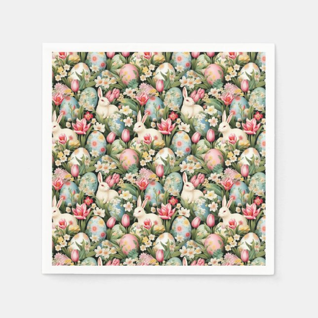 Serviette En Papier Motif de Pâques de Soiree (Devant)