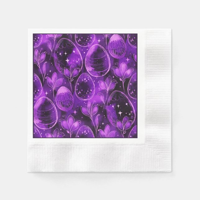 Serviette En Papier Motif de Pâques gothique violet (Devant)
