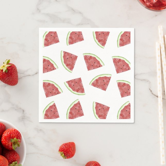 Serviette En Papier Motif de pastèque juteuse de fruits d'été (Créateur téléchargé)
