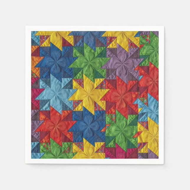 Serviette En Papier Motif de patchwork à pinwheel (Devant)