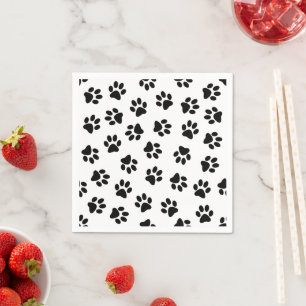 Serviette En Papier Motif De Pâtes, Paniers De Chien, Paniers Noirs