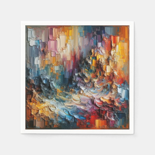 Serviette En Papier Motif de peinture texturée épaisse (Devant)