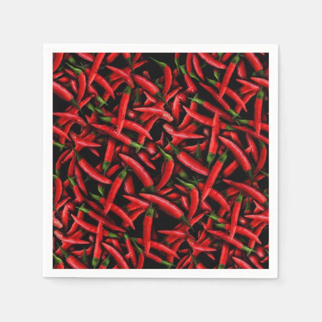 Serviette En Papier Motif de piments rouges (Devant)