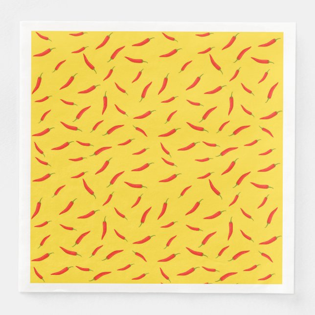 Serviette En Papier Motif de piments rouges (Devant)