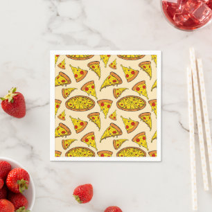 Serviette En Papier Motif de pizza au fromage fondu
