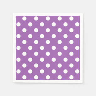 Serviette En Papier Motif de point pourpre et blanc de polka
