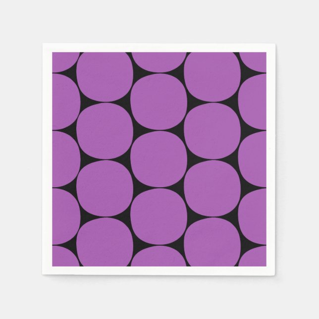 Serviette En Papier Motif de points de morue violette et noire d'Hallo (Devant)