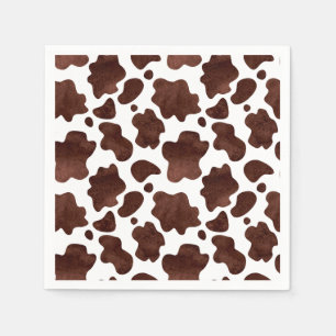 Serviette En Papier Motif de points de vache Brown et Poster de animal