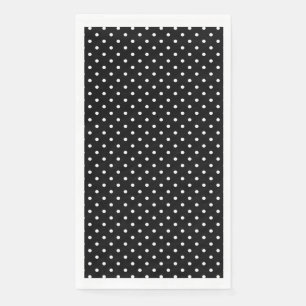 Serviette En Papier Motif de points Polka blanc et noir