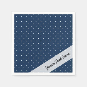 Serviette En Papier motif de pois blanc minuscule élégant de bleu