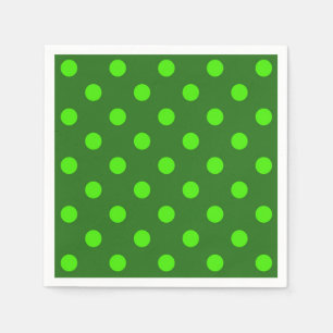 Serviette En Papier Motif de pois verts sur fond vert foncé