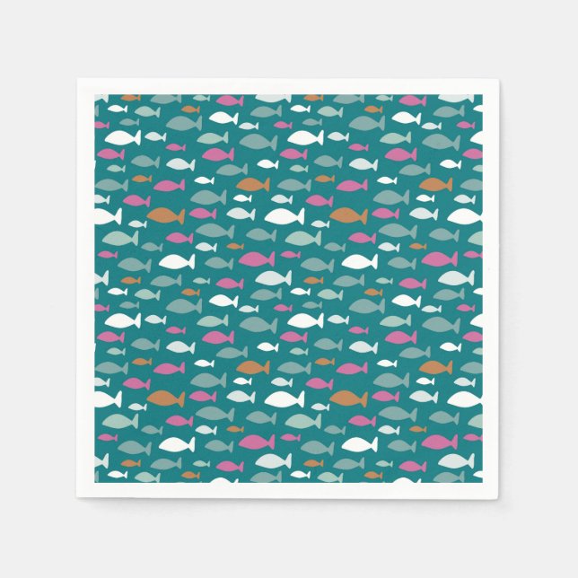 Serviette En Papier Motif de poisson pour petits (Devant)