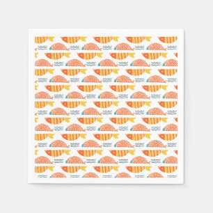 Serviette En Papier Motif de poissons de natation d'art populaire