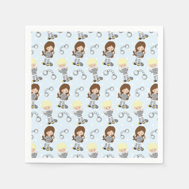 Serviette En Papier Motif de police (Devant)