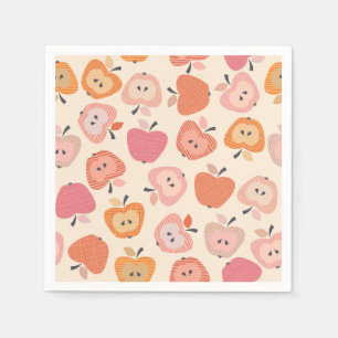 Serviette En Papier Motif de pomme rose et orange mignon