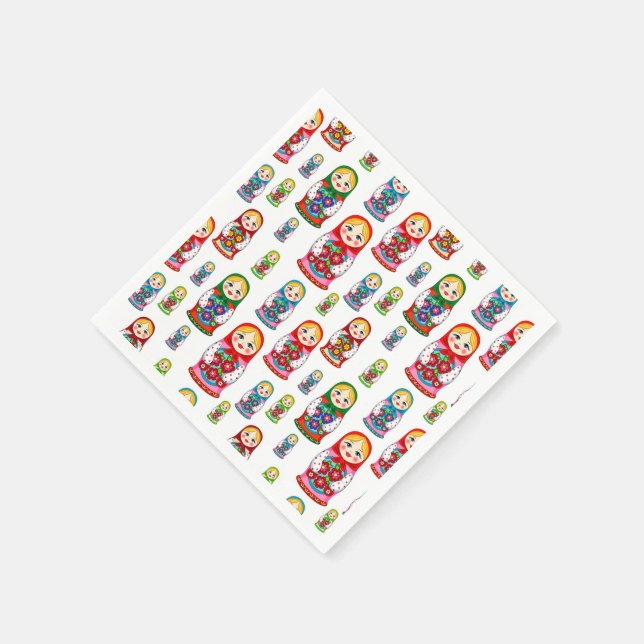 Serviette En Papier Motif de poupée d'imbrication (Coin)