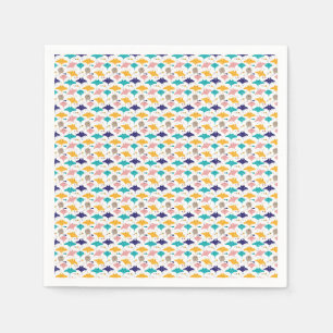 Serviette En Papier Motif de raie pastenague et de raie manta mignon