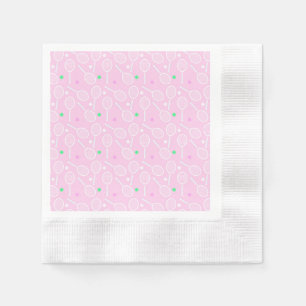 Serviette En Papier Motif de raquette de tennis Pastel Pink