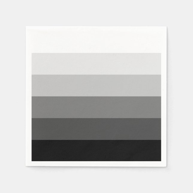 Serviette En Papier Motif de rayures à dégradé d'échelle de gris moder (Devant)