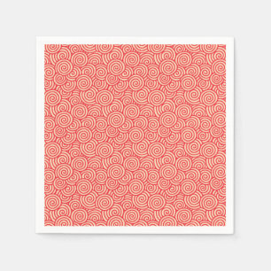 Serviette En Papier Motif de remous de Japonais - orange de corail