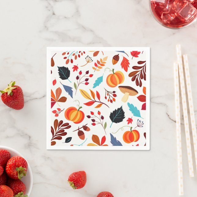 Serviette En Papier Motif de serviettes d'automne (En situation)